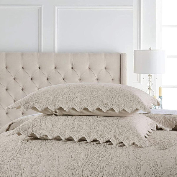 weilaicheng King Size Quilted Pillow Shams Cotton Set Of 2 Cotton